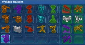 All available turrets and abilities.