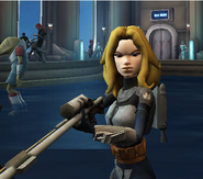 Clan Warrior Satine Starhunter-Kryze, Jasmine's Cousin.