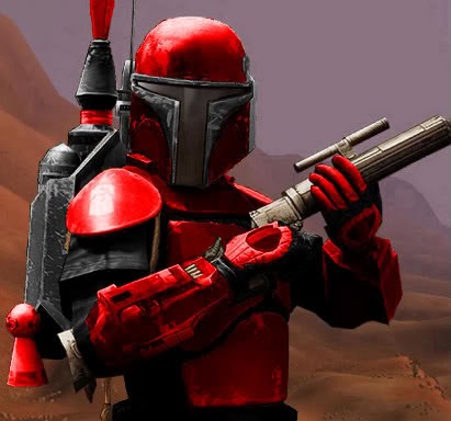 red mandalorian armor