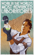 "Work In The World's Most Advanced Laboratories!" poster.