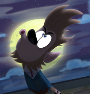 Mayor Shelbourne howling after his transformation into a werewolf