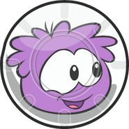 Purple Puffle in a Puffle Ball.