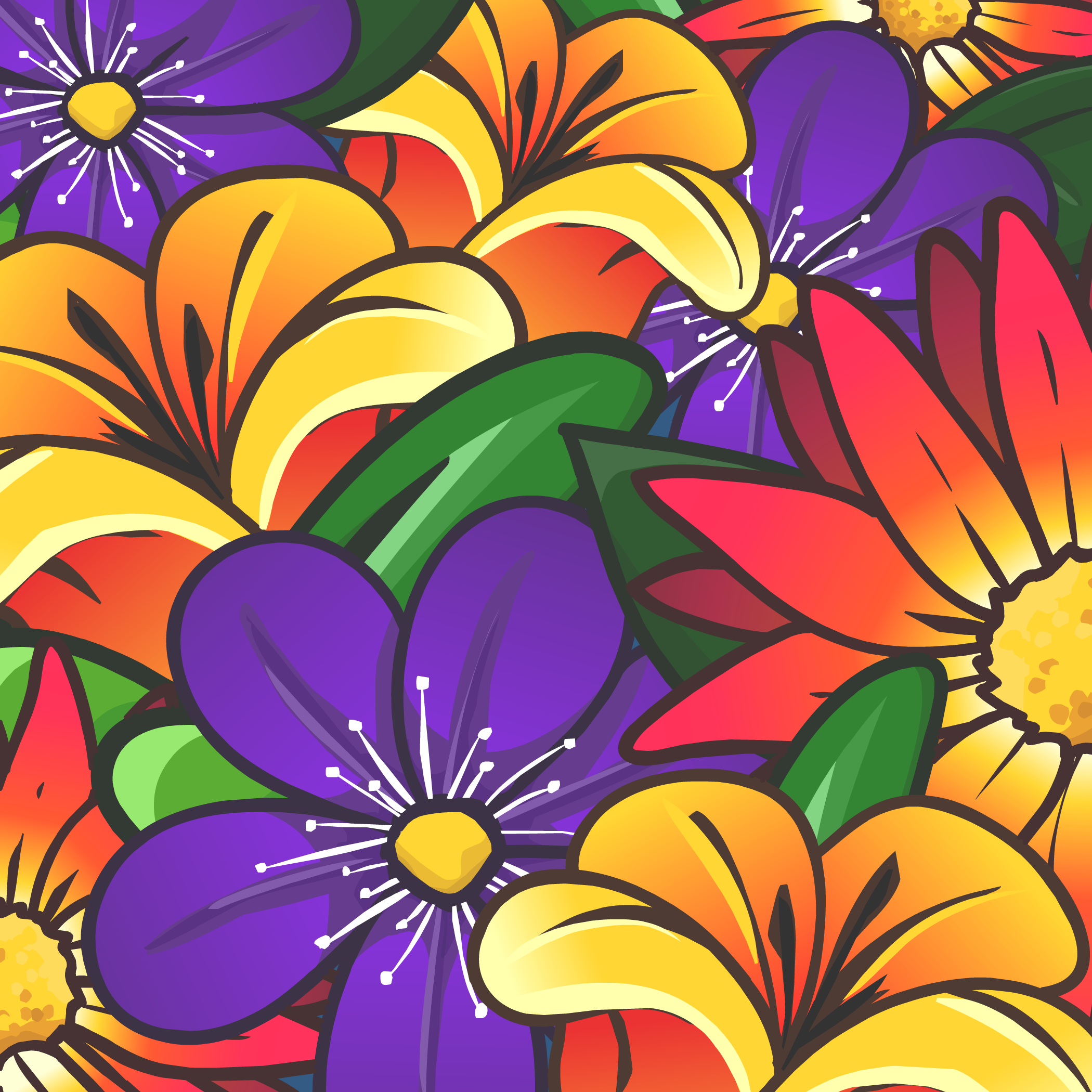 Hippie Flower Background PNG
