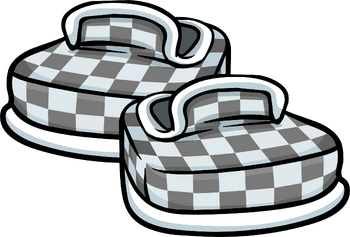 Grey Checkered Shoes