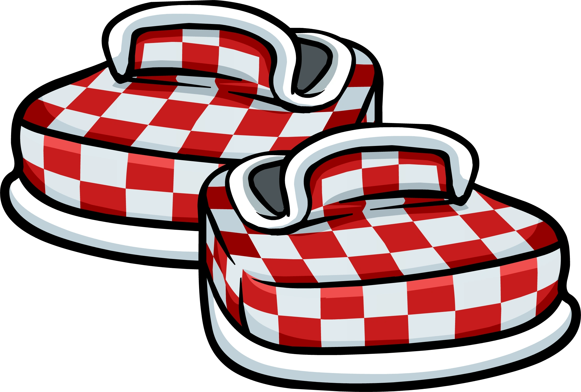 red checkered shoes