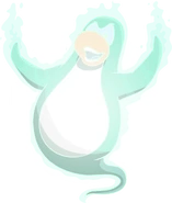 As a ghost during the Halloween Party 2018 and Halloween Party 2020 on a player card.