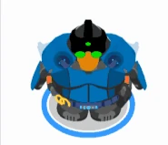 The special dance with the Blue Power Cell, Canister Camouflage, and Sneak-ers.