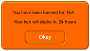 The current ban message when a penguin gets 24 hour ban.