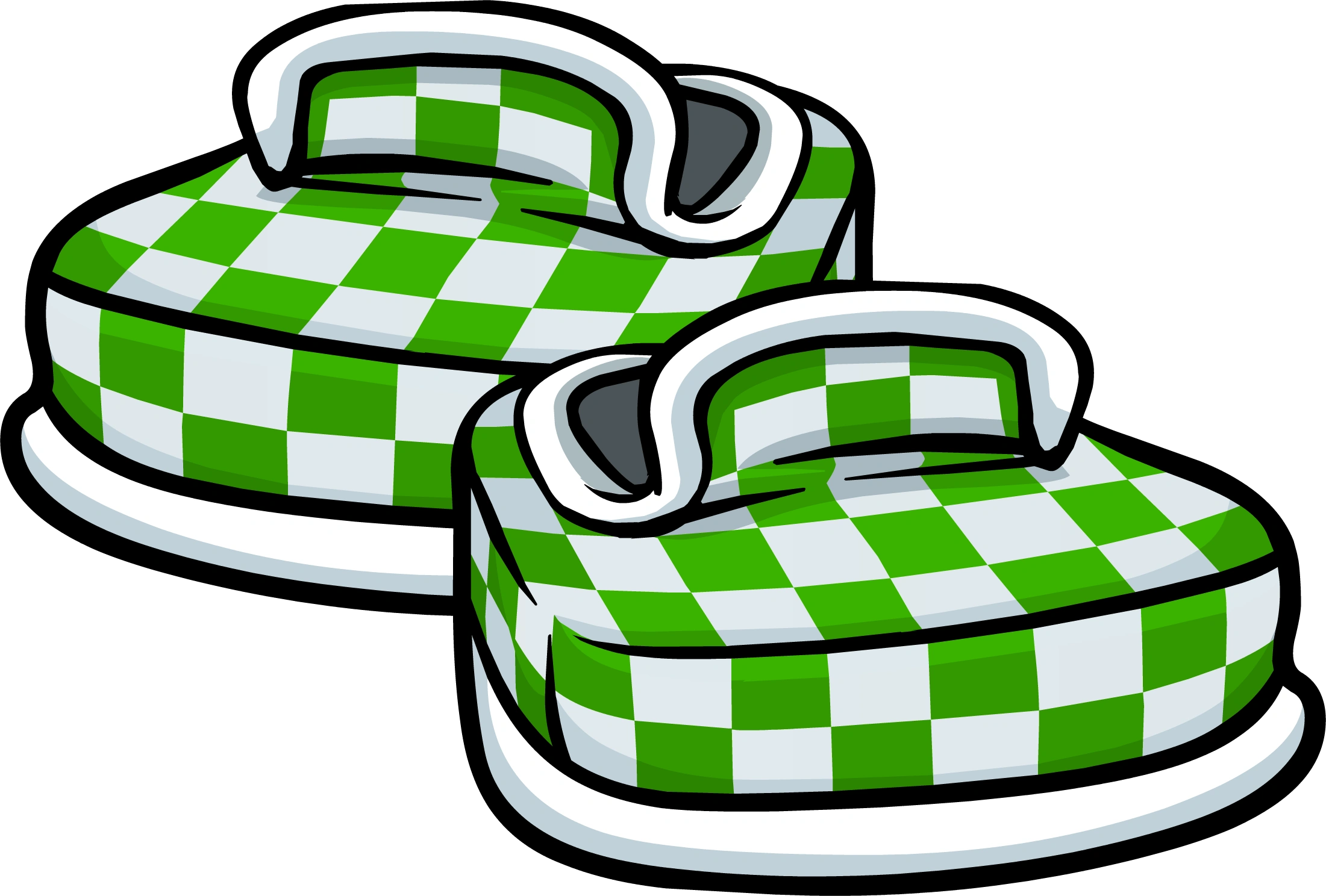 green checkered shoes