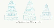 Concept art of the Anniversary Cake for the 3rd Anniversary Party.
