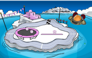 The pink puffle domain seen during the Puffle Party 2022.