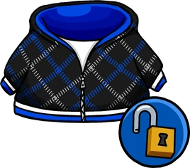 Blue Crosshatched Hoodie