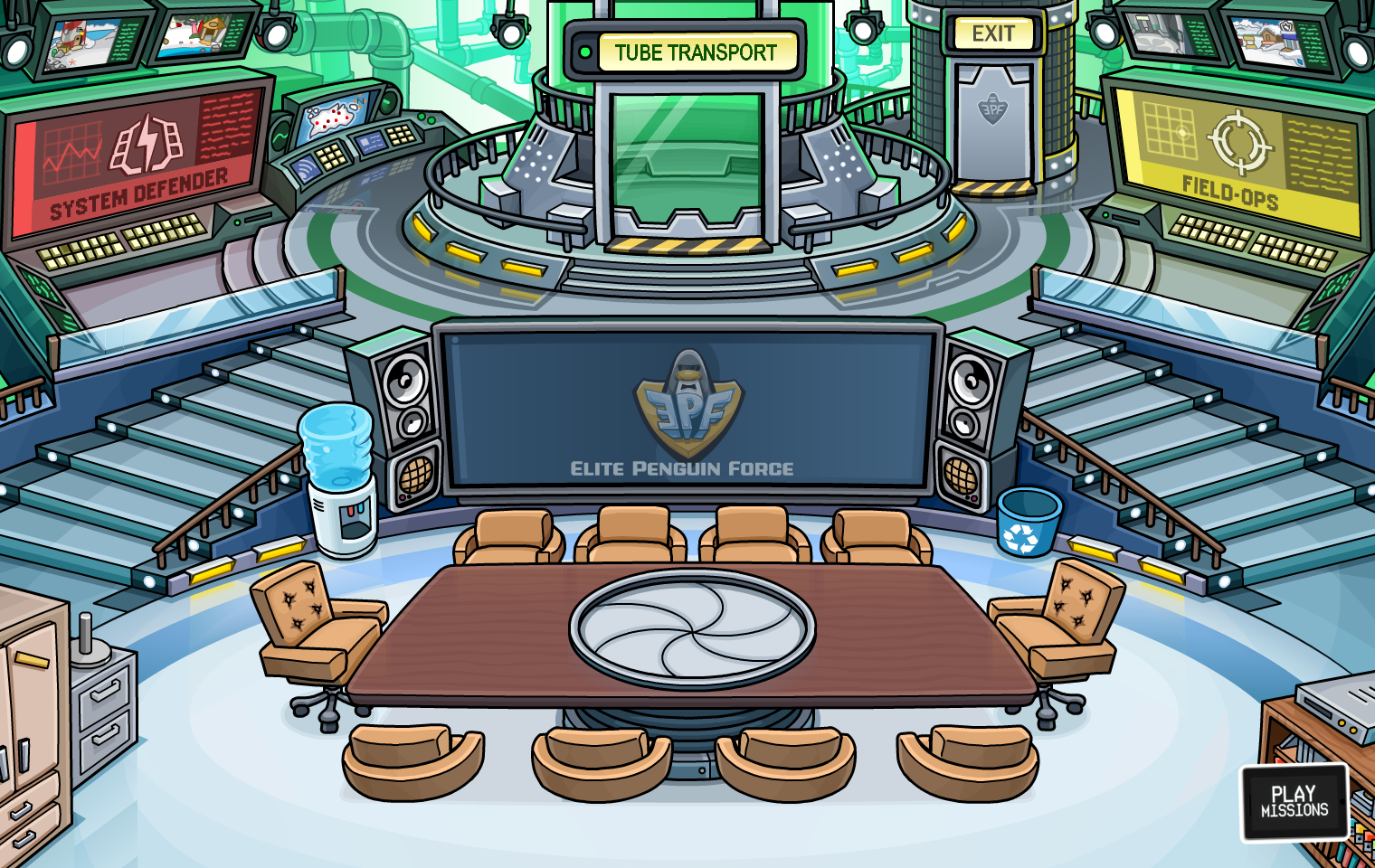 EPF Command Room  Club penguin, Penguins, Penguin room