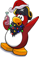 Rockhopper's Holiday 2019 player card and background artwork.