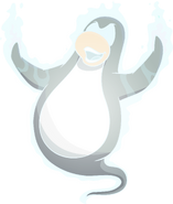 As a ghost during the Halloween Party 2018 and Halloween Party 2020 on a player card.