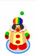 The special dance with the Red Nose, Clown Suit, and Clown Shoes.