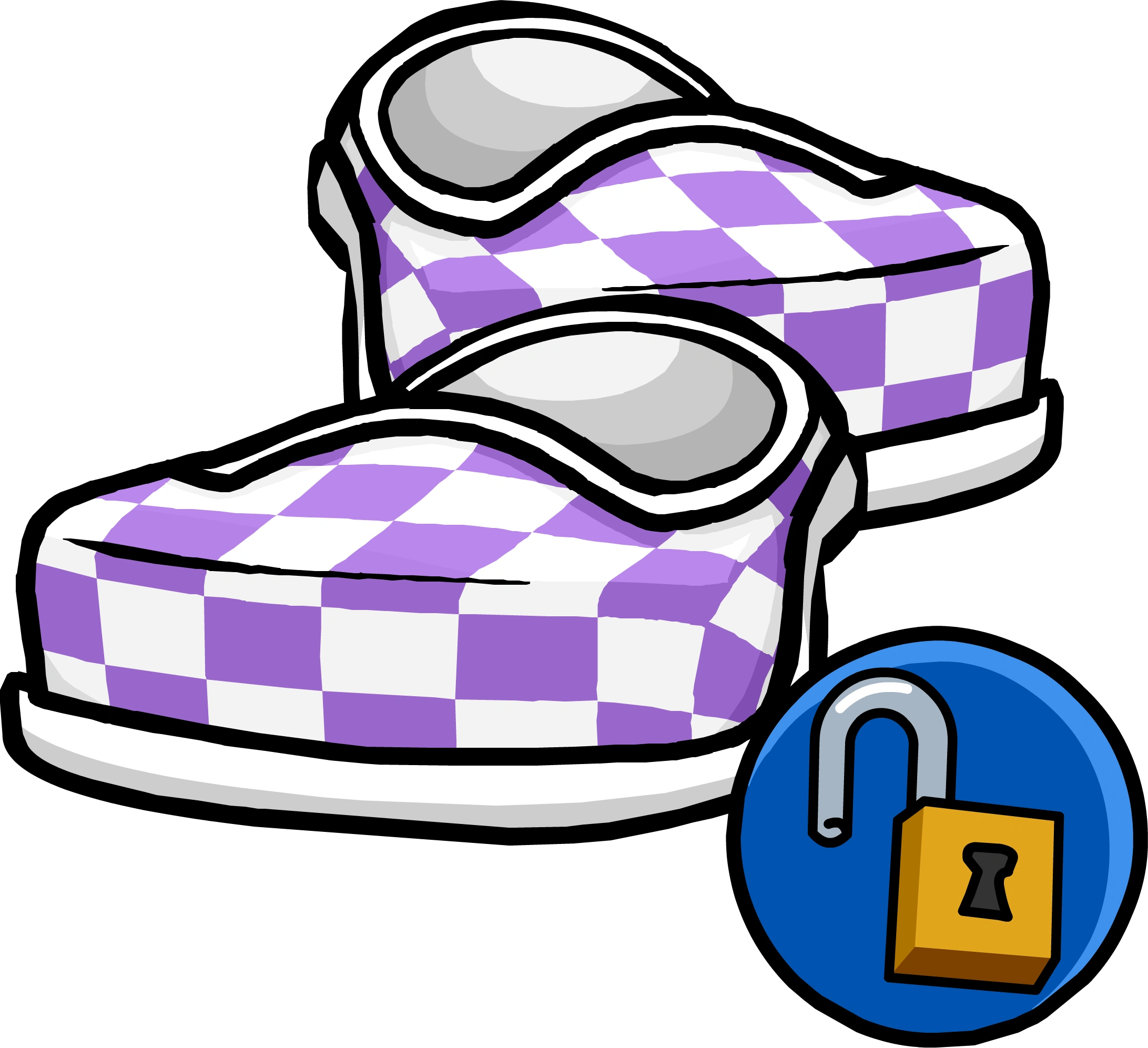 purple checkered shoes