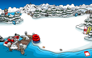 The location of the White Puffle Pin after the April Fools' Party 2020.