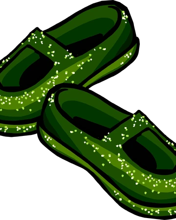 green sparkly shoes
