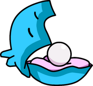 Clam holding a regular pearl