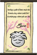 Grey Puffle scroll in the Dojo.