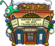 The Stage seen from the Plaza with Norman Swarm Has Been Transformed showing.