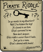 The riddle on the Captain's Quarters door.