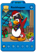 Rockhopper's Holiday Party 2019, Holiday Party 2020, and Holiday Party 2021 Player Card.