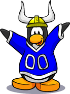 As seen on the Awesome Outfit Postcard, along with the Gold Viking Helmet.