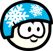 White Puffle in a helmet.