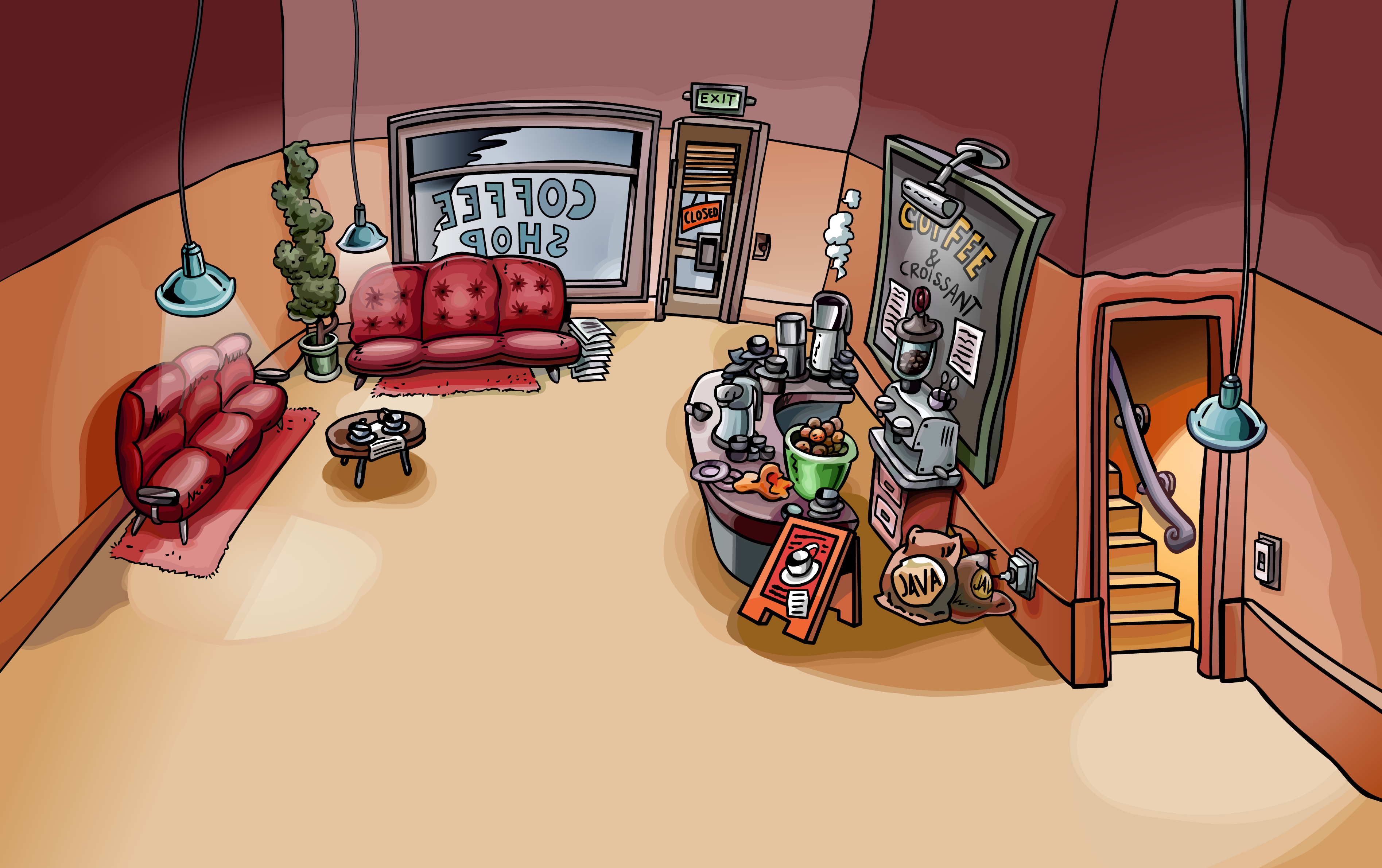 CLUB PENGUIN REWRITTEN: COFFEE SHOP - 123 Main St, San Francisco