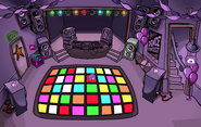 The purple puffle domain seen during the Puffle Party 2022.