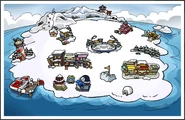 The updated map of the island with the Ice Rink (2021 - present)
