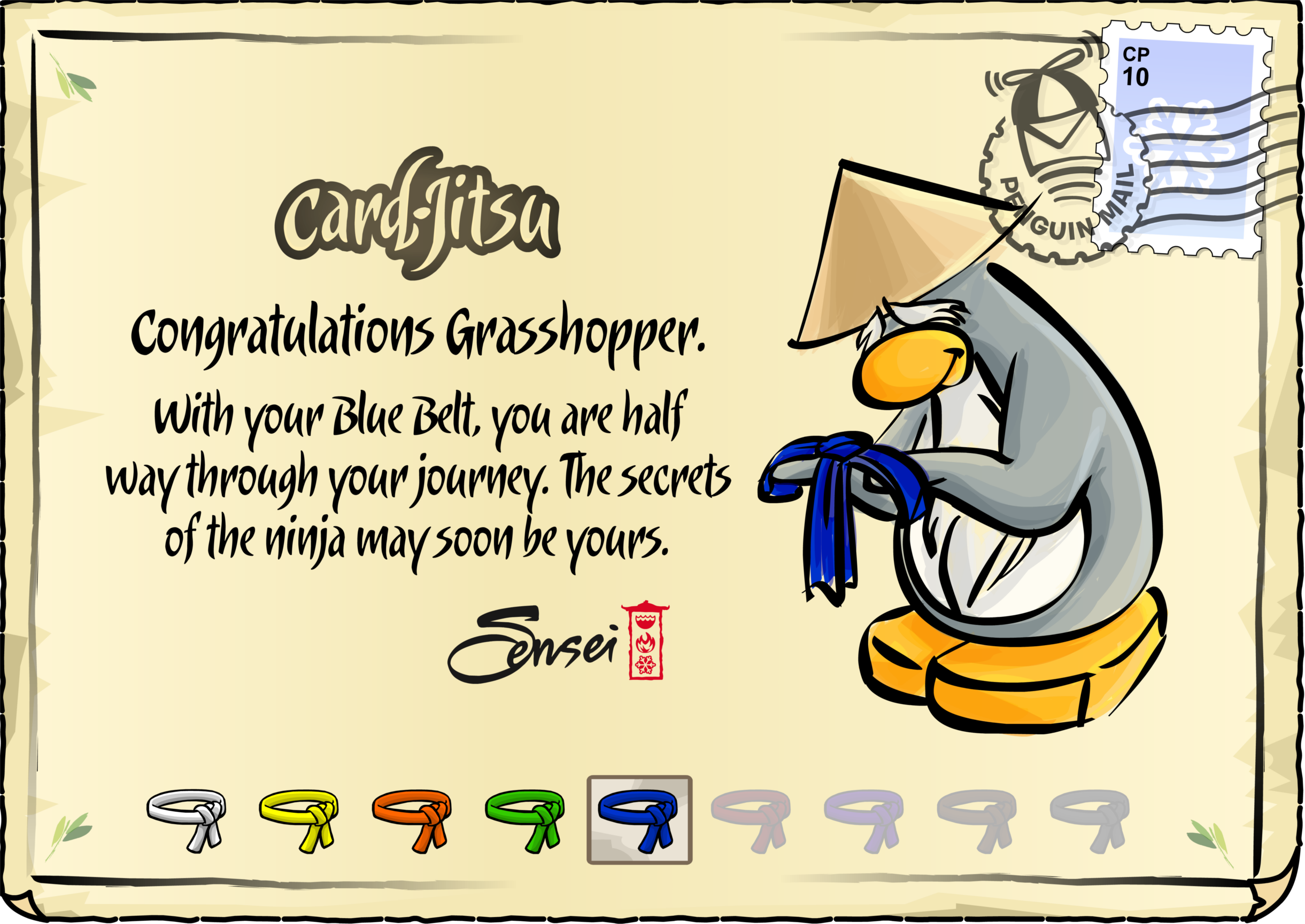 Blue Ninja Belt, Club Penguin Rewritten Wiki