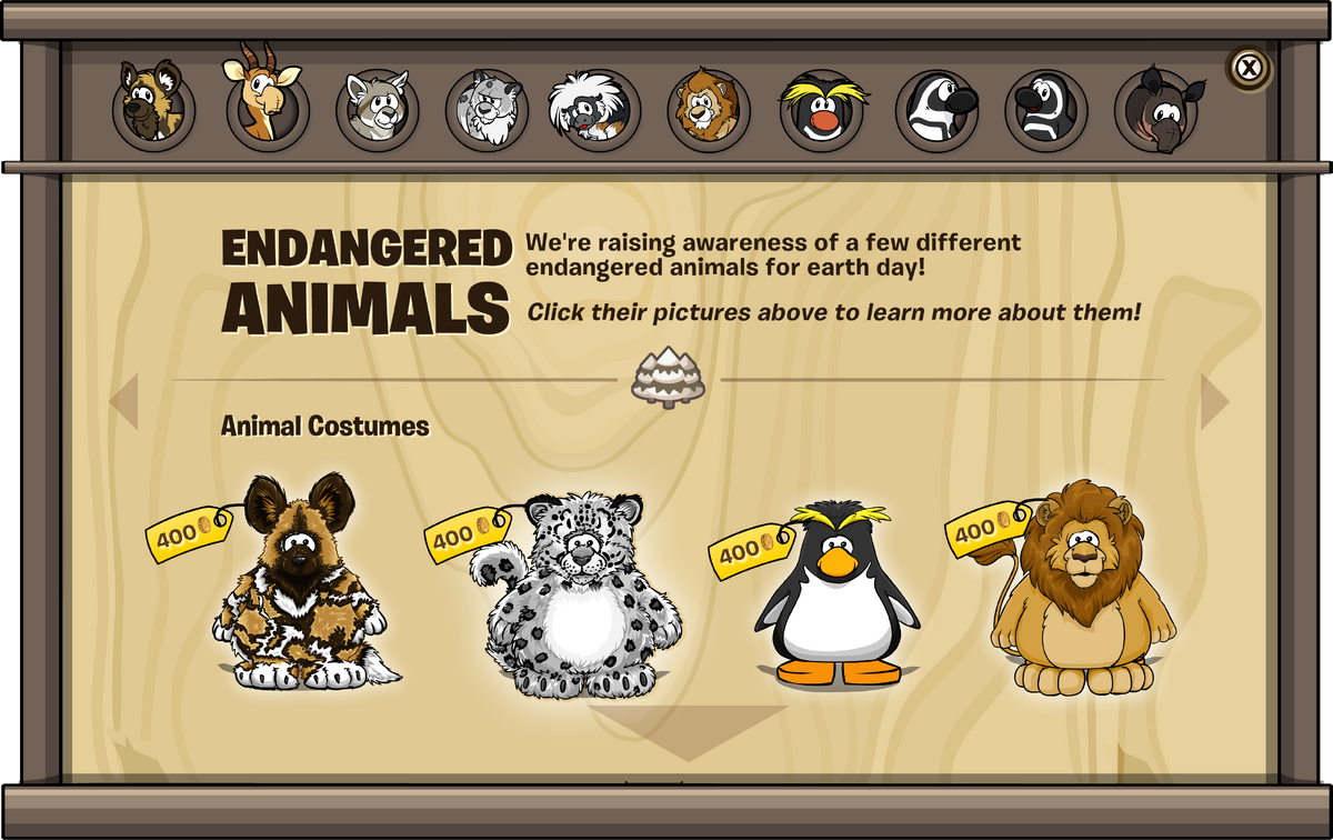Endangered Animals Catalog Club Penguin Rewritten Wiki Fandom