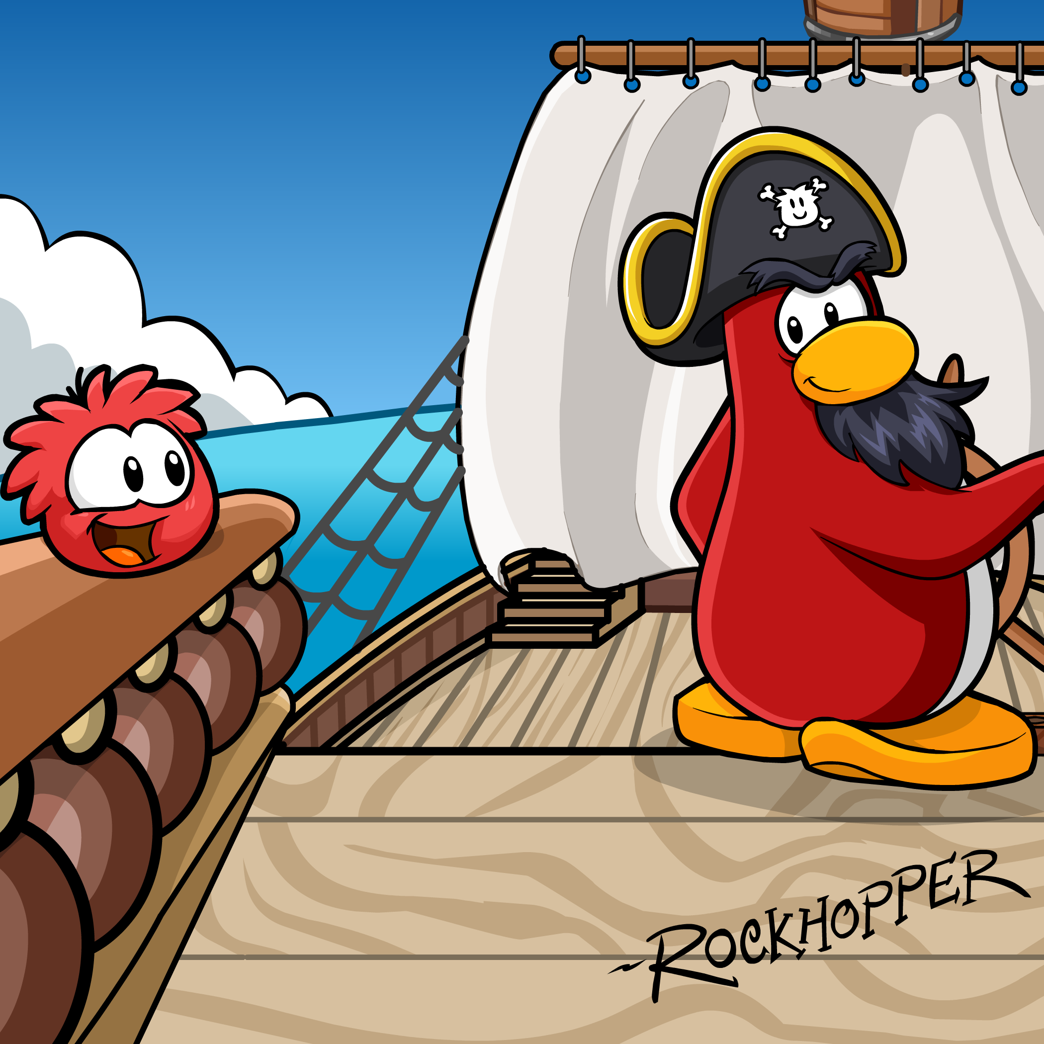 club penguin coloring pages of rockhopper tracker