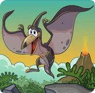 Gray Pteranodon on a Player Card for the Prehistoric Party.