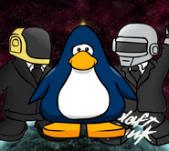 Daft punk fondo con pinguino
