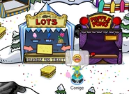 Le Stand de Lots à la Forêt (et l'attraction Puffle Pong à côté)