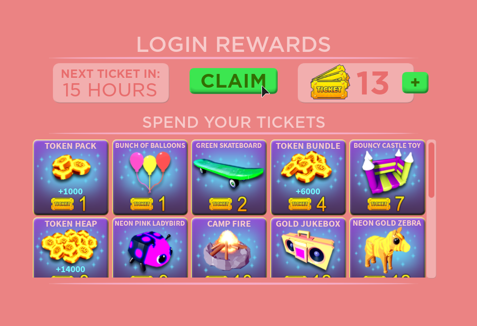 Login Rewards Club Roblox Wiki Fandom - roblox free tix games