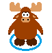 Brown moose in game