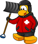 As seen in issue 230 of the Club Penguin Times, along with the Snowboard Helmet and Ski Patrol Jacket