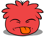 Red Puffle refusing to do something.