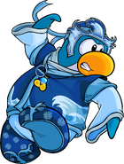 As seen in issue #318 of the Club Penguin Times, along with the Amulet, Waterfall Coat, and Wave Sandals