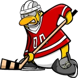 As seen on the Ice Hockey postcard, along with the Hockey Helmet, Red Hockey Jersey, and Ice Skates