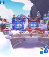 Race track finish area