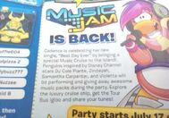 Captura de la Revista de club penguin que confirma la visita de Zendaya Coleman, Sabrina Carpenter y Violetta.