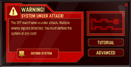 System Defender's start screen when a threat was detected