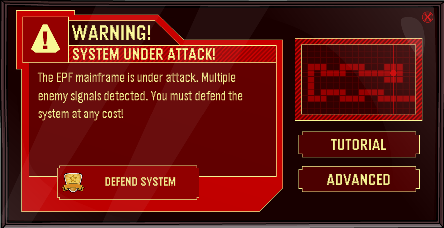 Game restarted due. Mainframe Defenders. Defender game Center. Mineframe.