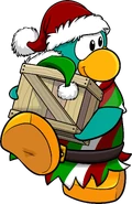 CPT 319 peppermint elf.png (540 KB) As seen in issue 319 of the Club Penguin Times, along with The Peppermint Suit and The Evergreen